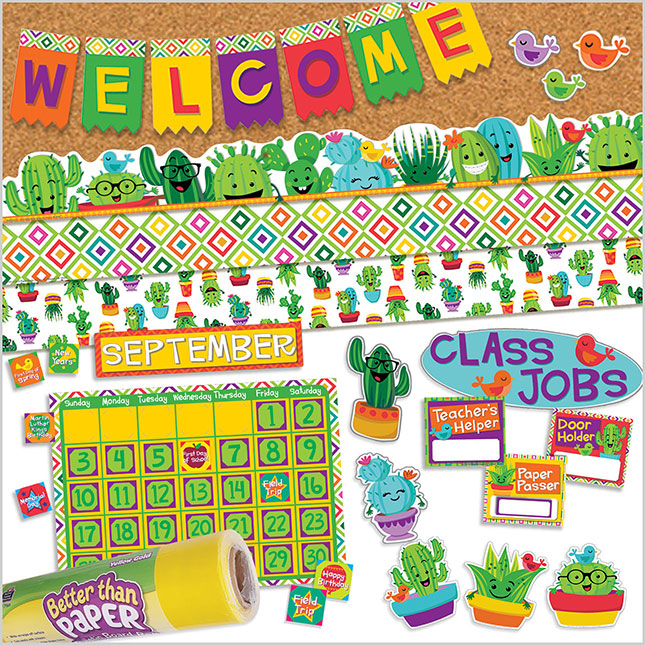 A Sharp Bunch Cactus Friends Deco Trim - 37 feet of border trim