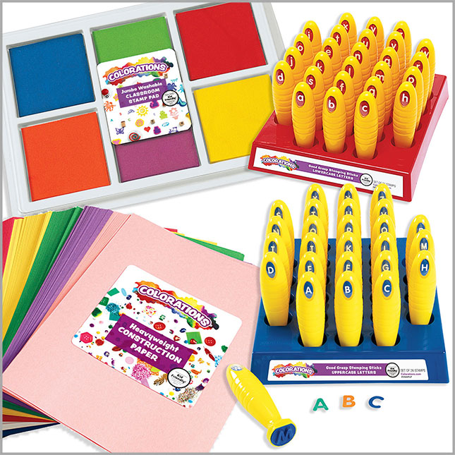 Colorations Stamp Pads, 3.5in Sq. - 3 Colors