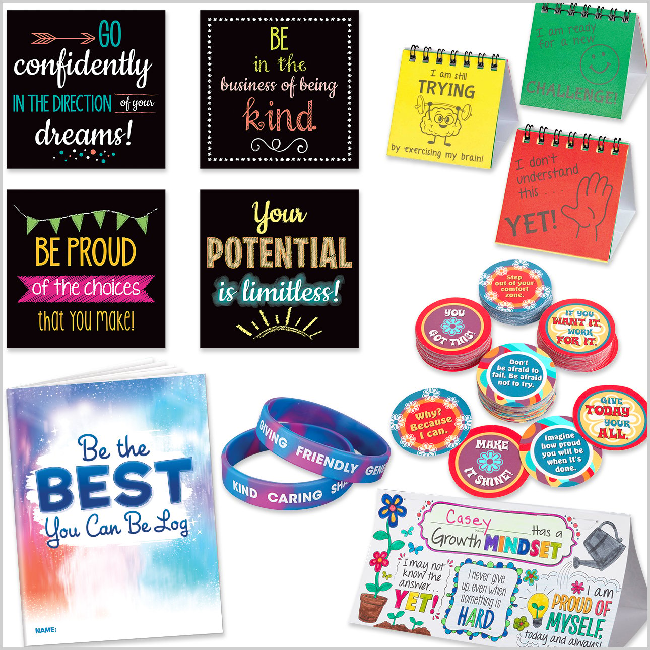 Really Good Stuff® The Power Of Yet! Mini Flip Charts - 12 mini