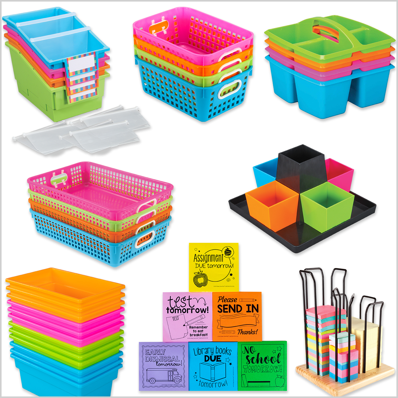 4-Pack Single-Color Chapter Book Library Bins with Dividers by Really Good Stuff