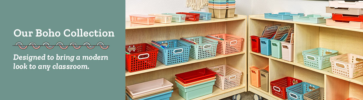 6 Pack Plastic Turn In Paper Trays for Classroom, Colorful Storage