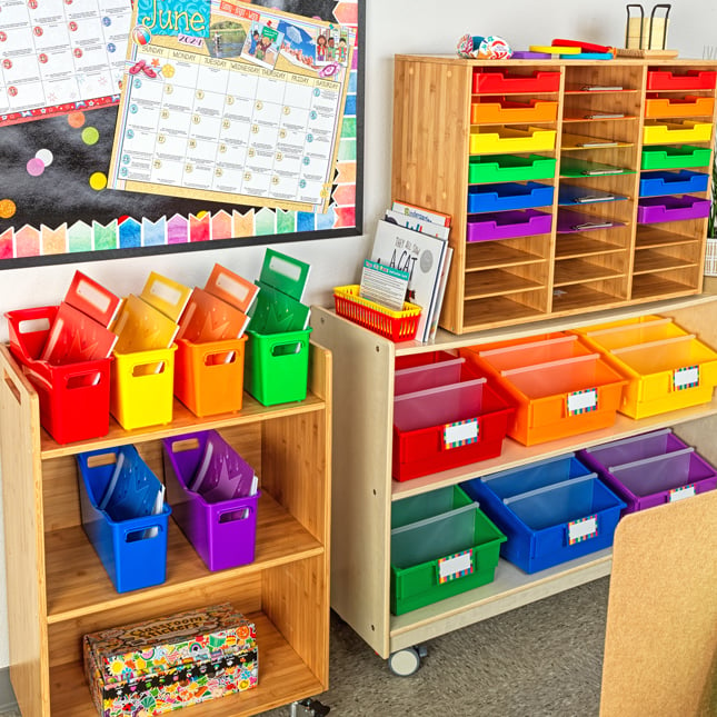 Really Good Stuff® Picture Book Classroom Library Bins™ With Dividers - 6  Pack